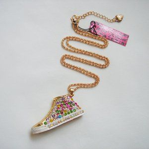 BETSEY JOHNSON MULTI COLORED SNEAKER NECKLACE